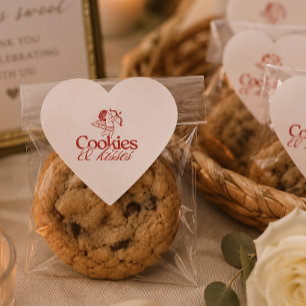Sticker Cœur Cookies & Kisses Sceaux de faveur de biscuits de