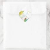 Sticker Cœur Cool belle tendance fleurs éclaboussures papillon (Sac)