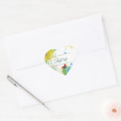 Sticker Cœur Cool belle tendance fleurs éclaboussures papillon (Enveloppe)