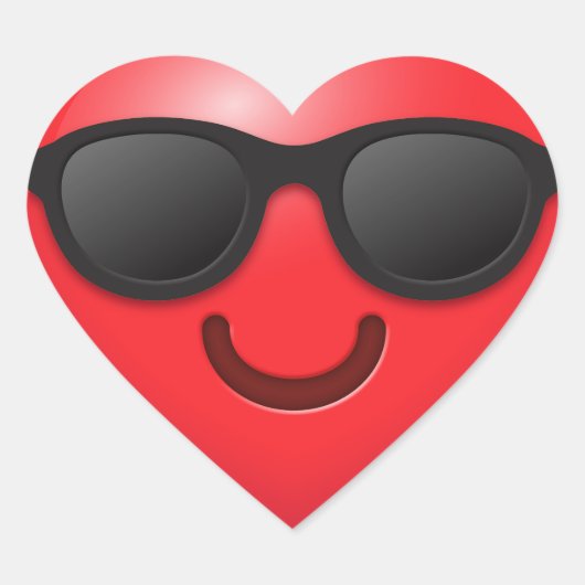 Sticker Cœur Cool Emoji Heart (Devant)