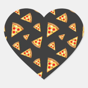 Sticker Cœur Cool et fun pizza tranches motif