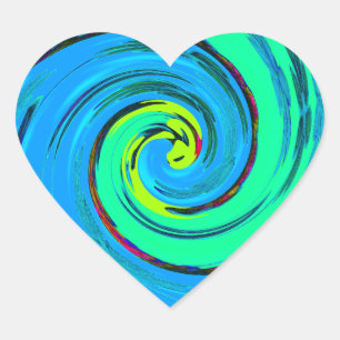 Sticker Cœur Cool I Love Hawaii : Floral Pop Art motif Design