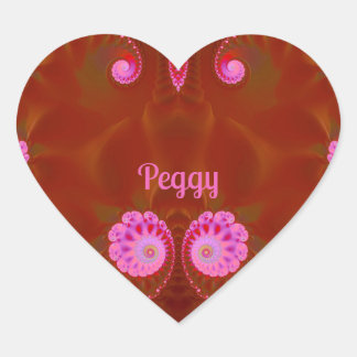Sticker Cœur COOL PEGGY ! ~ PINK SPIN ~ Design lumineux ~
