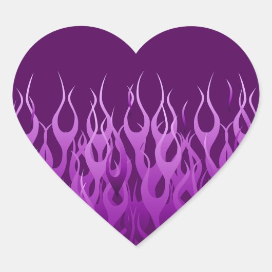 Sticker Cœur Cool Purple Racing Flames Design (Devant)