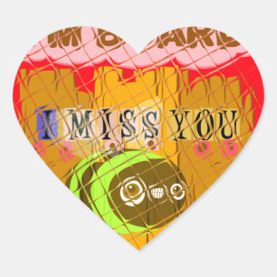 Sticker Cœur Cool Romantique Funny Je me manque Vous Je suis en