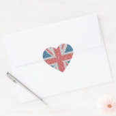 Sticker Cœur Cool tendance Royaume-Uni Union Jack drapeau fauss (Enveloppe)
