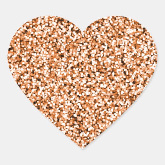 Sticker Cœur Copper Faux Glitter (Devant)