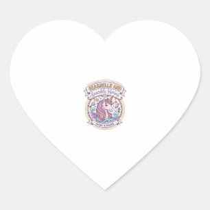 Sticker Cœur Coquilles de licorne et cornes scintillantes POD P