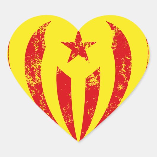 Sticker Cœur Cor Trencada d'Estelada Vermella (Devant)