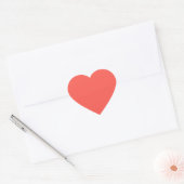 Sticker Cœur Corail (couleur solide) (Enveloppe)