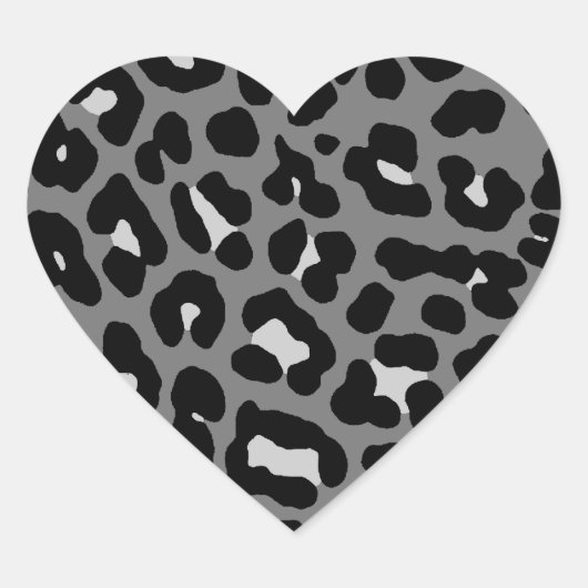 Sticker Cœur Corey Tiger 80s Leopard Spots (Grey) (Devant)