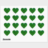 Sticker Cœur Corey Tiger 80s Leopard Spots (Vert) (Feuille)