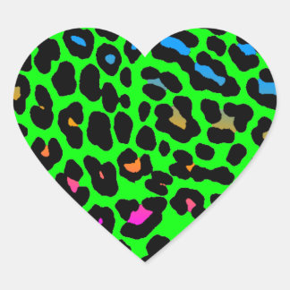 Sticker Cœur Corey Tiger 80s Leopard Spots (Vert)