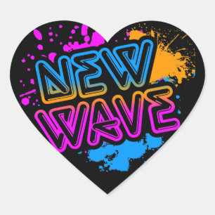 Sticker Cœur Corey Tiger 80s Nouvelle vague Neon Splatter