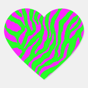 Sticker Cœur Corey Tiger Rayures Tigre 80s