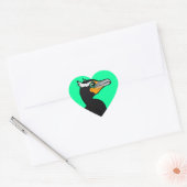 Sticker Cœur Cormorant à double crête (Enveloppe)