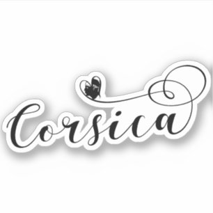 Sticker Coeur Corse Drapeau, I Love Corse, France