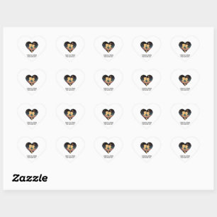 Sticker Cœur Cosmic Love Story Coeur avec les amants et Fox Art