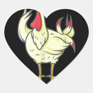 Sticker Cœur Costume de poulet Halloween Cosplay Dernier Minute