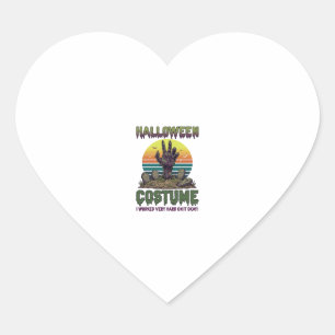Sticker Cœur Costume d'Halloween Main de Zombie Cimetière Pierr