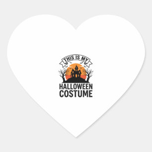 Sticker Cœur Costume drôle d'Halloween Maison hantée Vintage Sh