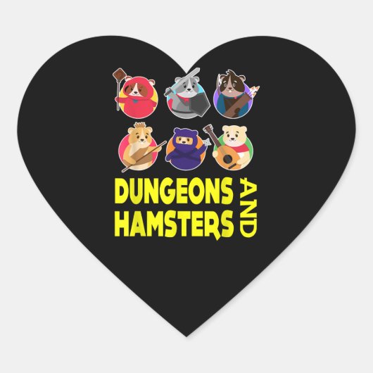 Sticker Cœur Costume Hamster Drôle Cadeaux (Devant)