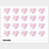Sticker Cœur Coton Bonbon Pink Polka Dot (Feuille)
