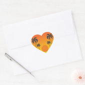 Sticker Cœur Coucher du soleil (Enveloppe)