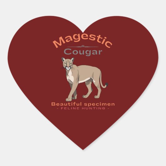 Sticker Cœur cougar live Calcomanía (Devant)