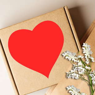 Sticker Cœur Couleur solide rouge   Classique   Élégant   tenda