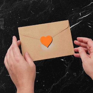 Sticker Cœur couleur uni néon orange