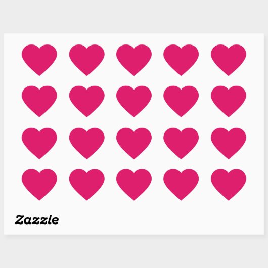 Sticker Cœur Couleur uni rose foncé clair (Feuille)