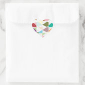 Sticker Cœur Couleurs Abstraites Damask (Sac)