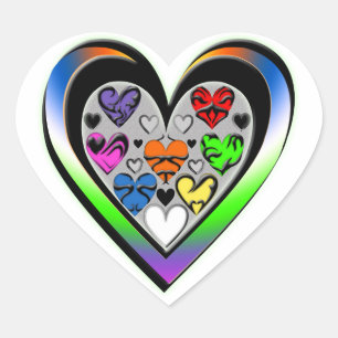 Sticker Cœur Couleurs d'amour