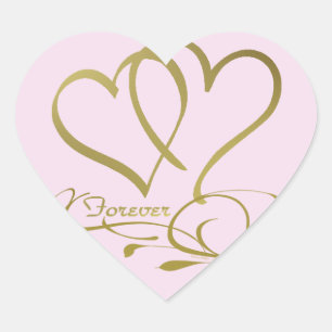 Sticker Cœur Couleurs de fond modifiables Forever Hearts Gold