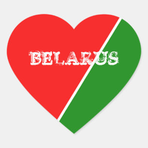 Sticker Cœur Couleurs du drapeau national biélorusse