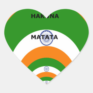 Sticker Cœur Couleurs du drapeau national de l'Inde Design. Hak