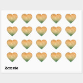 Sticker Cœur Couleurs Grunge - Orange & Vert (Feuille)