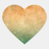 Sticker Cœur Couleurs Grunge - Orange & Vert (Devant)