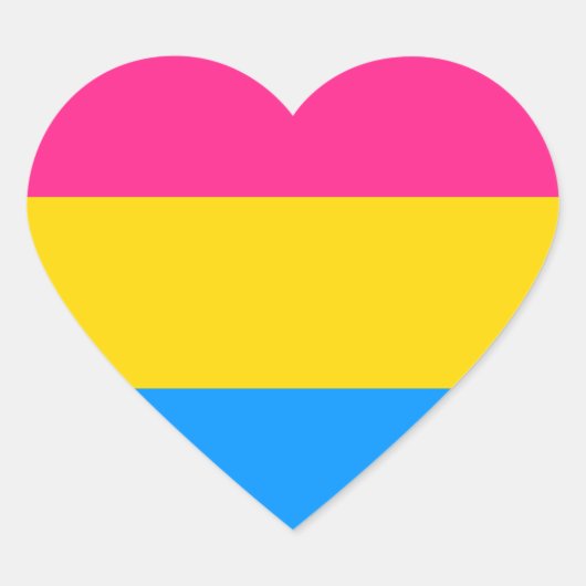 Sticker Cœur Couleurs Pansexual Pride (Devant)