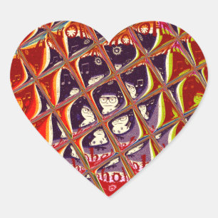 Sticker Cœur Couleurs spéciales Noël Père Noël neige HoHoho Pop