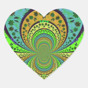 Sticker Cœur Couleurs Traditionnelles Africaines Art Floral Kal