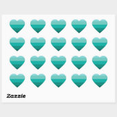 Sticker Cœur Couleurs vertes rayées (Feuille)
