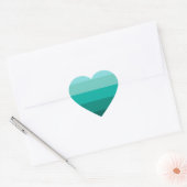 Sticker Cœur Couleurs vertes rayées (Enveloppe)
