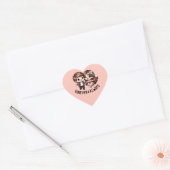 Sticker Cœur Couple d'amour mignon (Enveloppe)