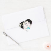 Sticker Cœur Couple de baiser rétro (Enveloppe)