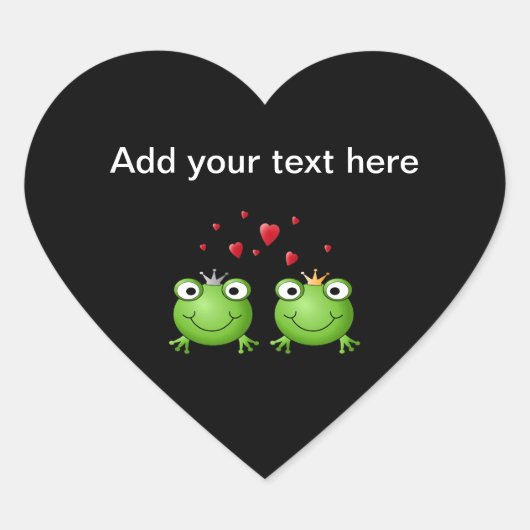 Sticker Cœur Couple de grenouille avec le coeur. (Devant)