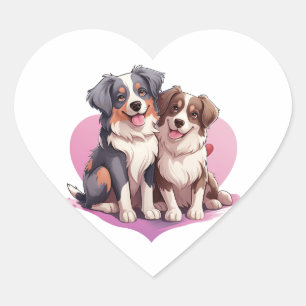 Sticker Cœur Couple d'espagnol doux Cavalier dans le coeur