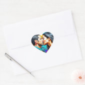 Sticker Cœur Couple hispanique s'embrasser dans l'amour (Enveloppe)