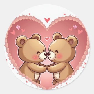 Sticker Coeur Couple Ours Romantique